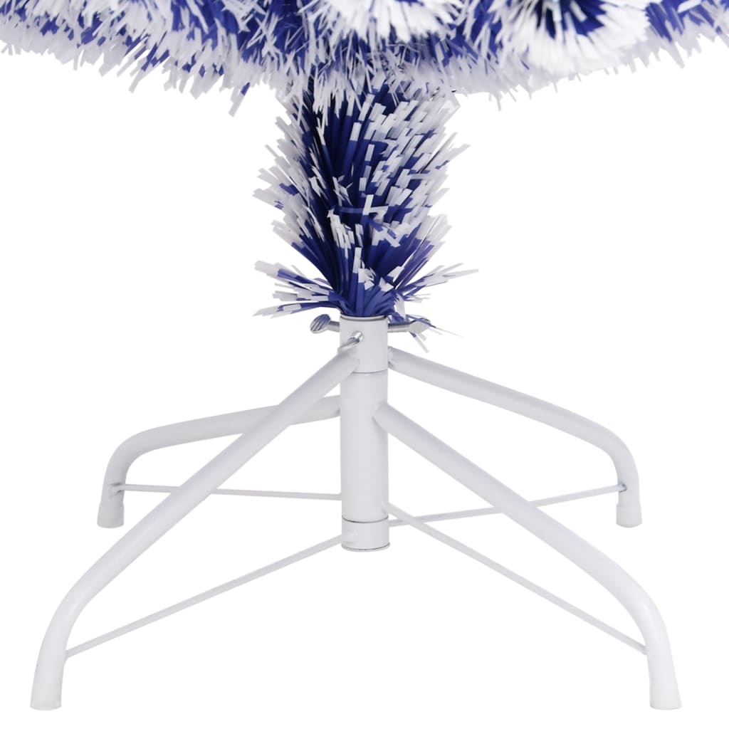 Artificial Christmas Tree White and Blue Fibre optic, steel, PVC