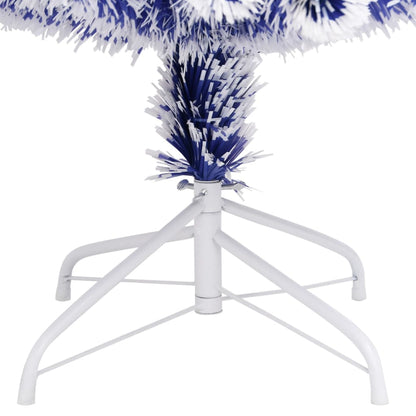 Artificial Christmas Tree White and Blue Fibre optic, steel, PVC