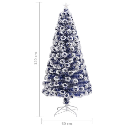 Artificial Christmas Tree White and Blue Fibre optic, steel, PVC