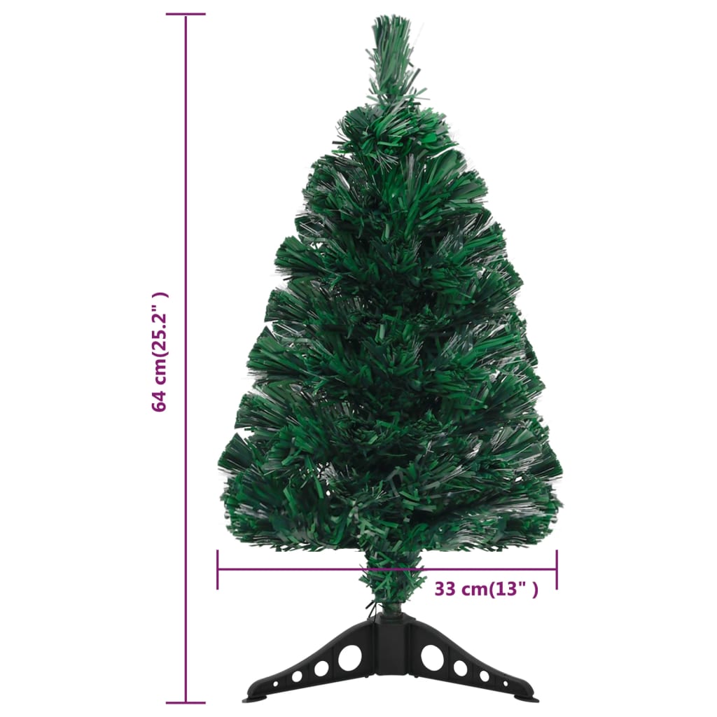 Artificial Christmas Tree Green 2 ft Fiber Optic