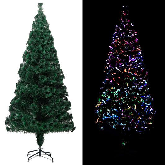 Artificial Christmas Tree with Stand Green 6 ft Fiber Optic