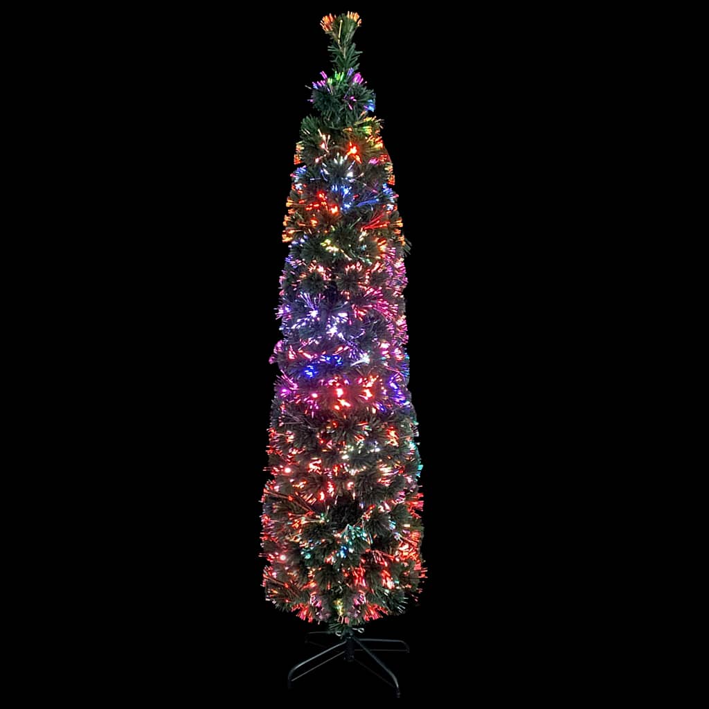Artificial Slim Christmas Tree with Stand 6 ft Fiber Optic