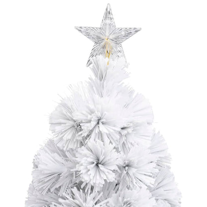 Artificial Pre-lit Christmas Tree White 6 ft Fiber Optic