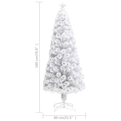 Artificial Pre-lit Christmas Tree White 6 ft Fiber Optic