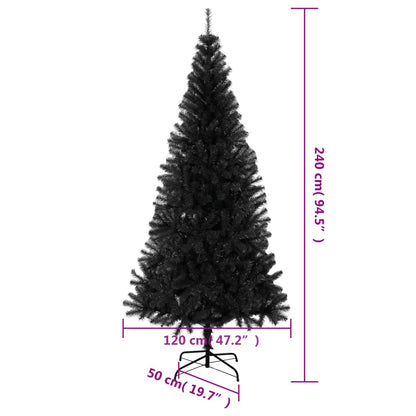 Artificial Christmas Tree with Stand Black 8 ft PVC