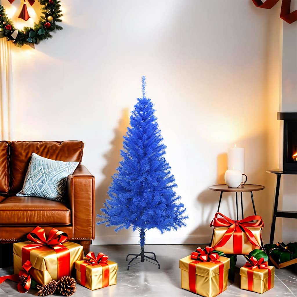 Artificial Christmas Tree with Stand Blue 4 ft PVC