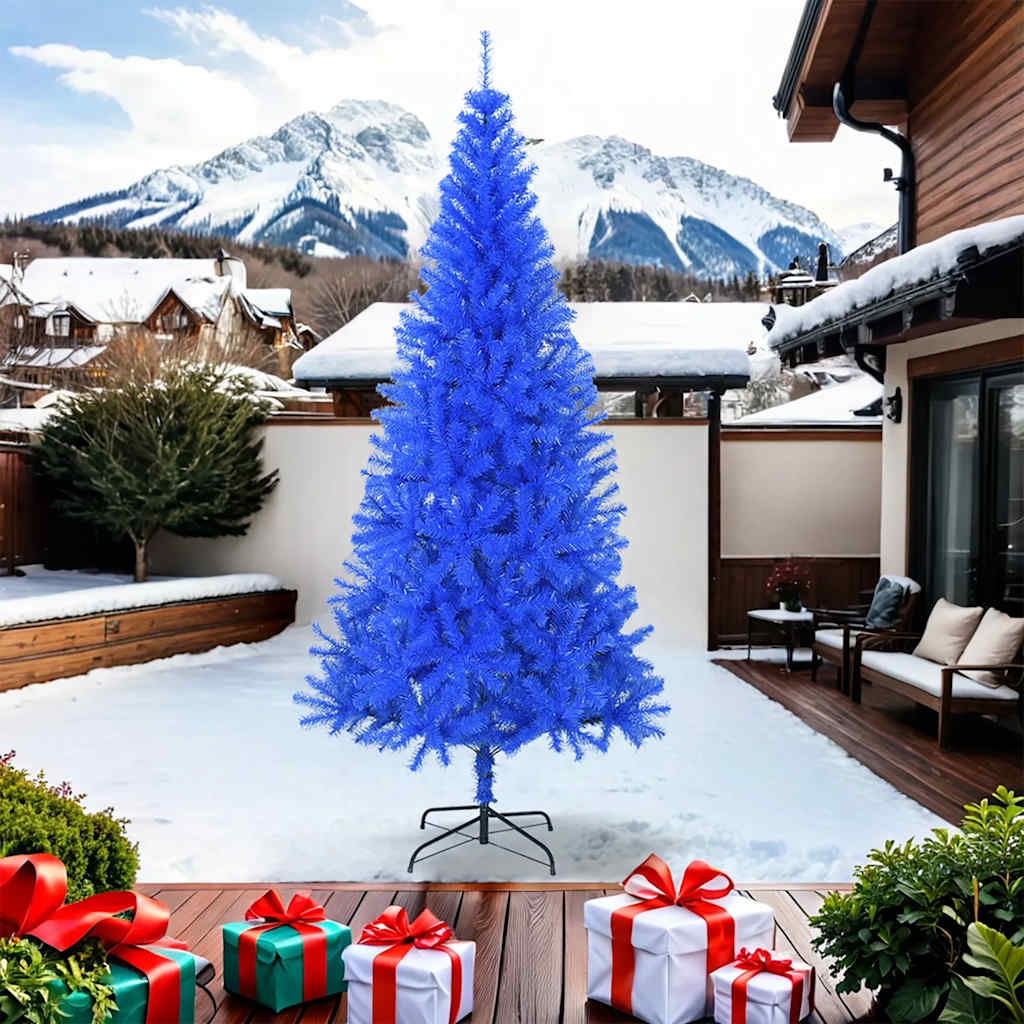 Artificial Christmas Tree with Stand Blue 8 ft PVC