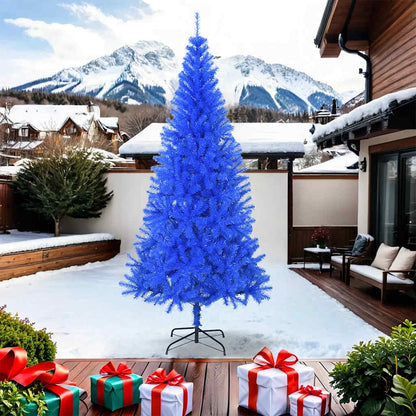 Artificial Christmas Tree with Stand Blue 8 ft PVC
