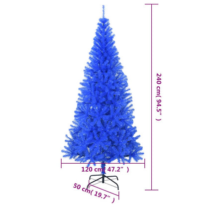 Artificial Christmas Tree with Stand Blue 8 ft PVC