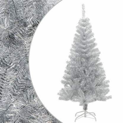 Artificial Christmas Tree with Stand Silver 4 ft PET