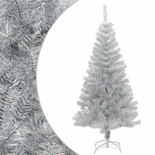 Artificial Christmas Tree with Stand Silver 4 ft PET
