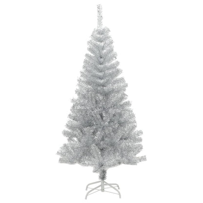 Artificial Christmas Tree with Stand Silver 4 ft PET