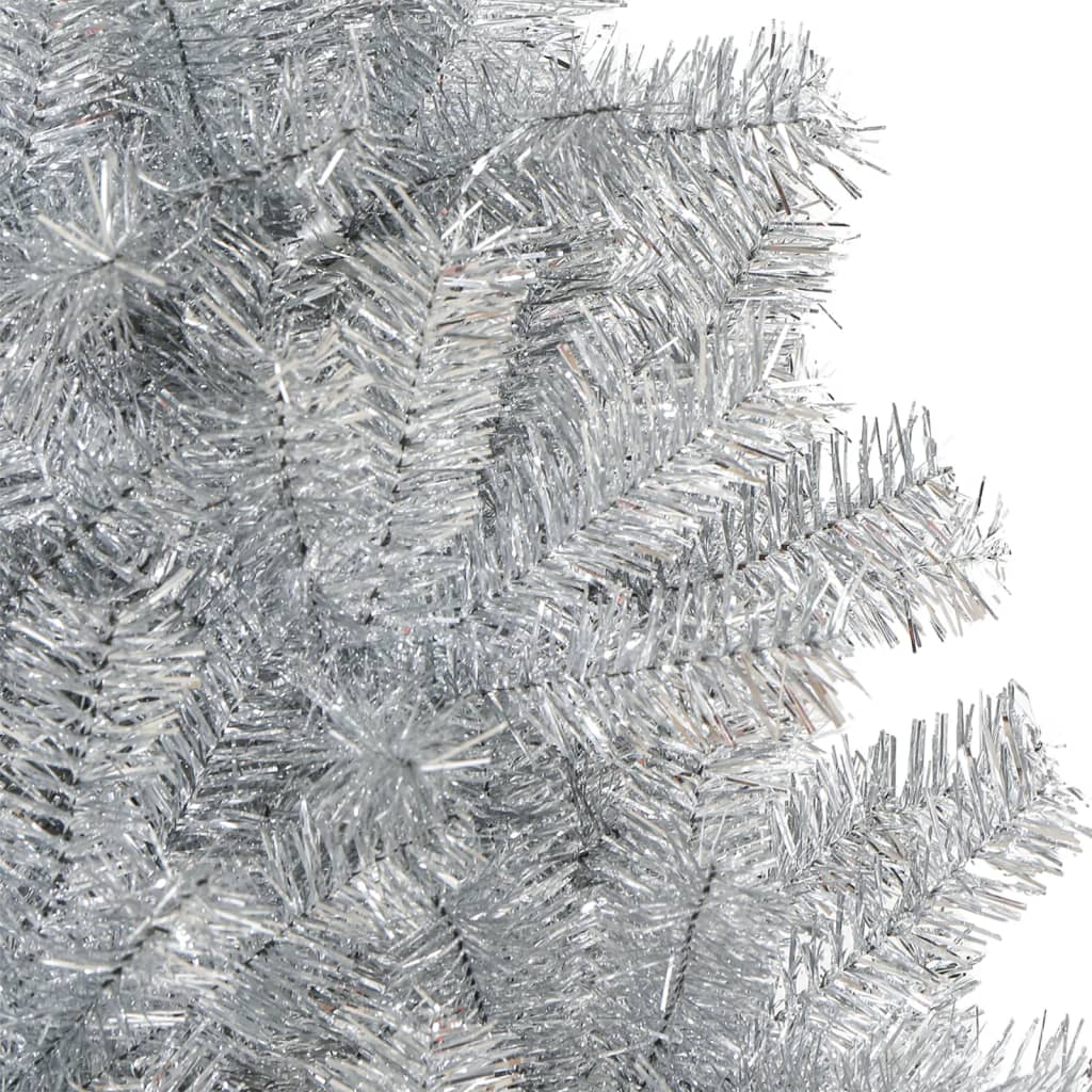 Artificial Christmas Tree with Stand Silver 4 ft PET