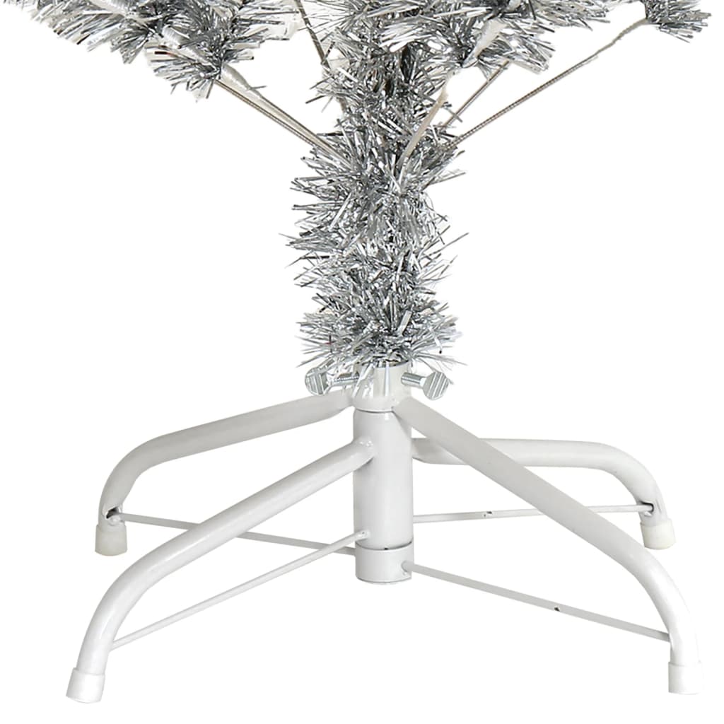 Artificial Christmas Tree with Stand Silver 4 ft PET