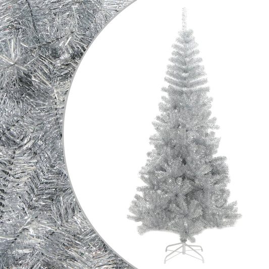 Artificial Christmas Tree with Stand Silver 8 ft PET