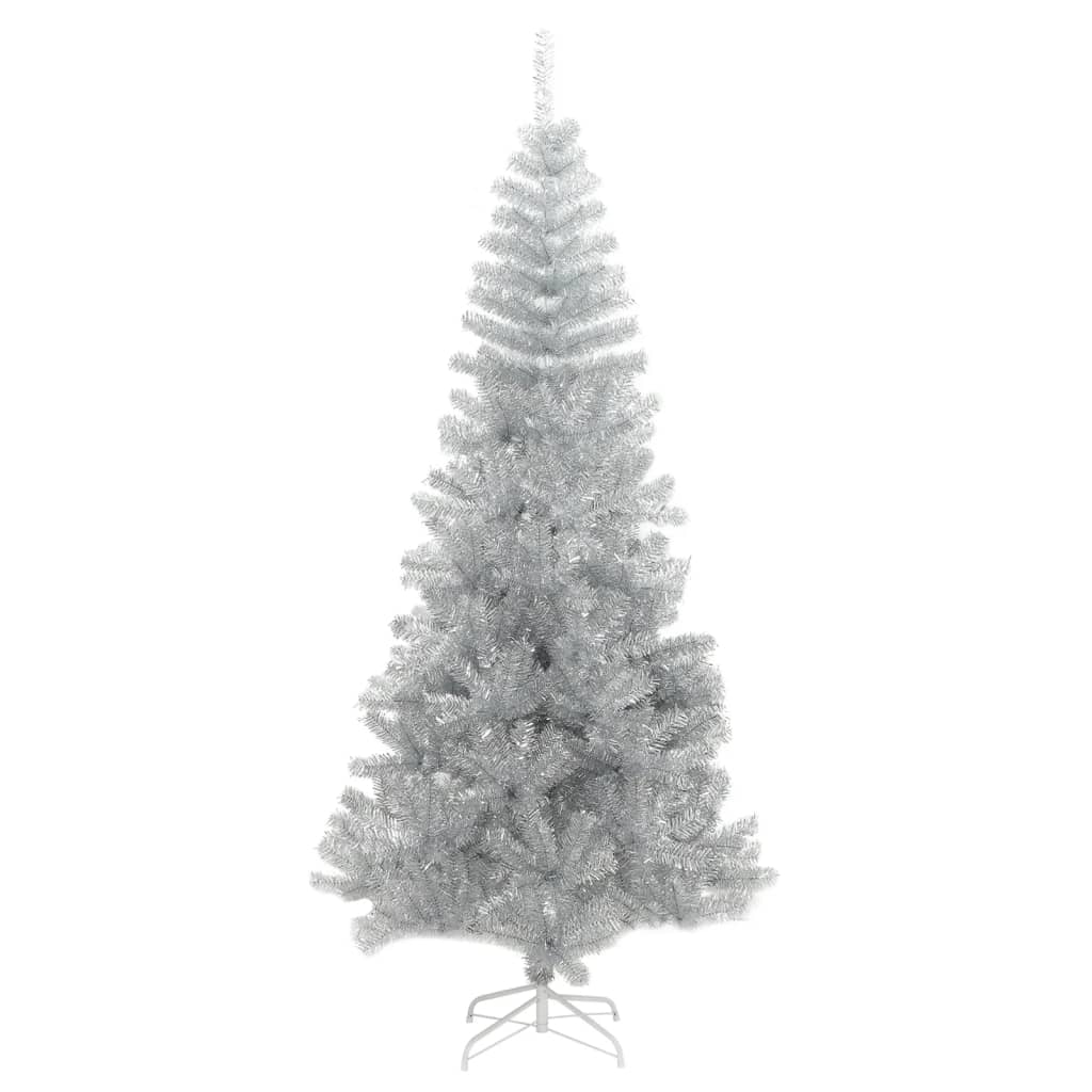 Artificial Christmas Tree with Stand Silver 8 ft PET