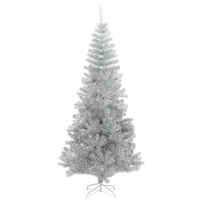 Artificial Christmas Tree with Stand Silver 8 ft PET