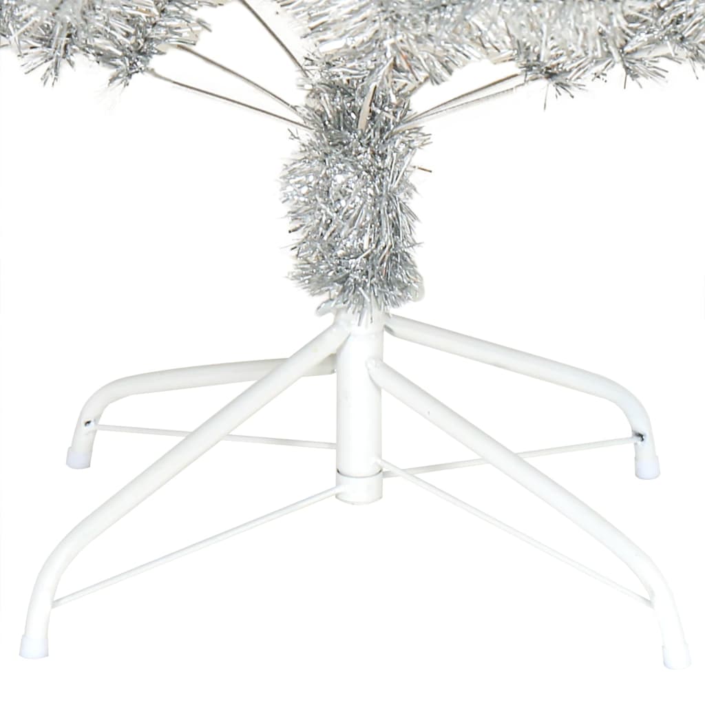 Artificial Christmas Tree with Stand Silver 8 ft PET