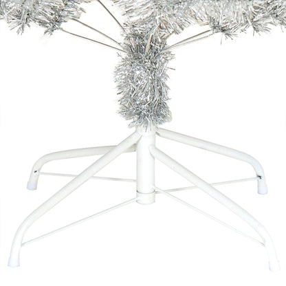 Artificial Christmas Tree with Stand Silver 8 ft PET