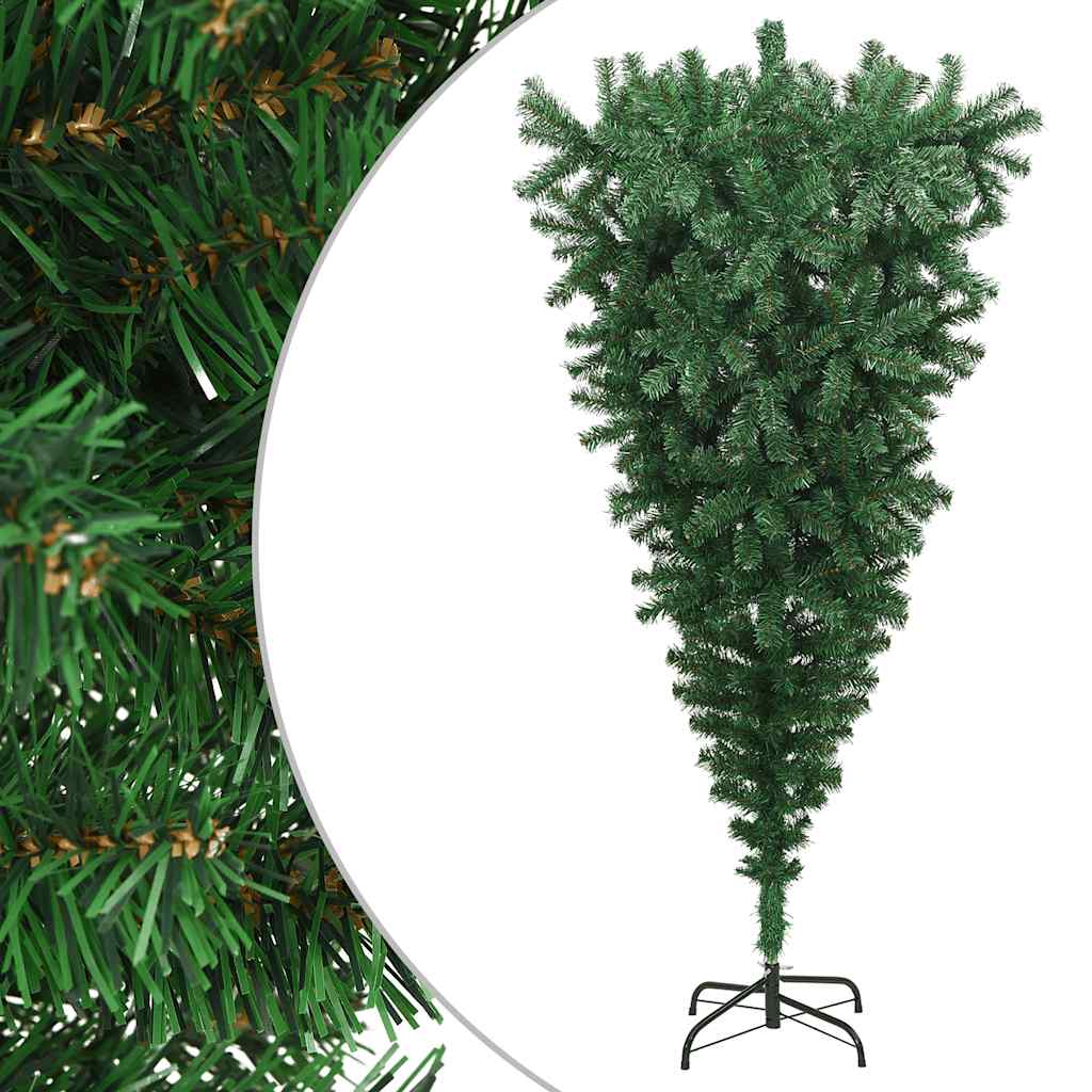 Upside-down Artificial Christmas Tree with Stand Green 8 ft