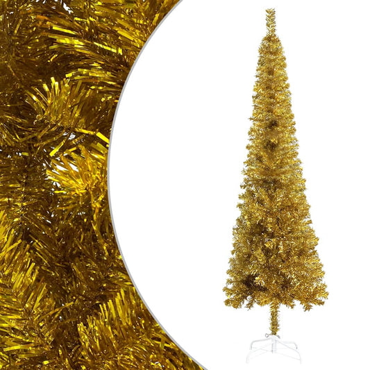 Slim Christmas Tree Gold 7 ft