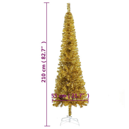 Slim Christmas Tree Gold 7 ft
