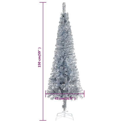 Slim Christmas Tree Silver 5 ft