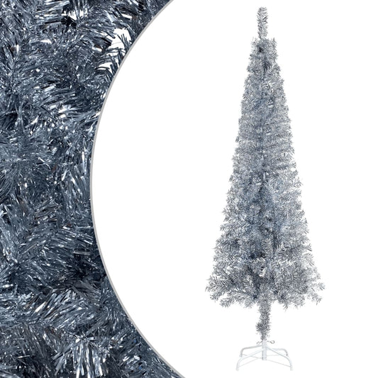 Christmas Tree Silver PVC, steel 5.9 ft Collapsible