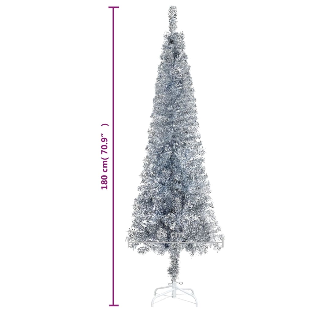 Christmas Tree Silver PVC, steel 5.9 ft Collapsible