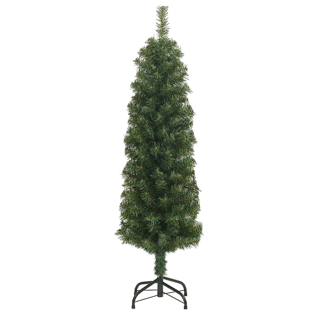 Slim Artificial Christmas Tree with Stand Green 4 ft PVC