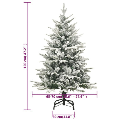 Artificial Christmas Tree Green with white flocked snow PVC Medium