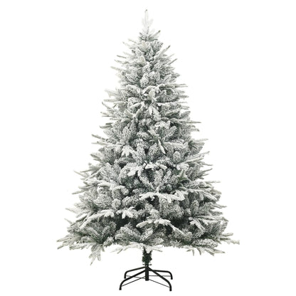 Artificial Christmas Tree Green with white flocking PVC and PE, Steel