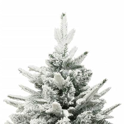 Artificial Christmas Tree Green with white flocking PVC and PE, Steel