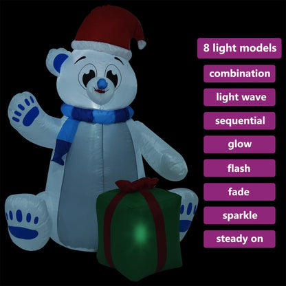 Christmas Inflatable Polar Bear LED Indoor and Outdoor 8 ft