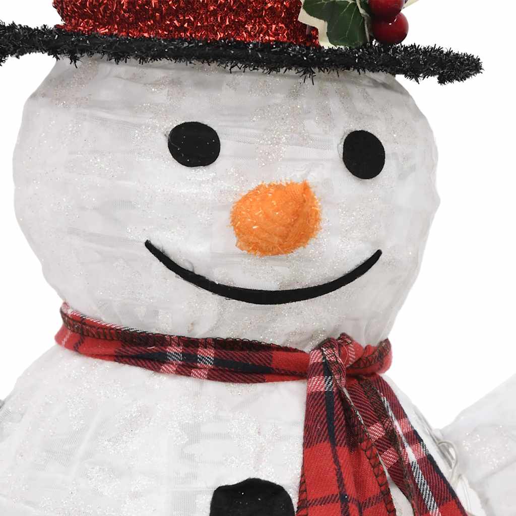 Snowman Family Figure White Fabric (100% polyester), steel