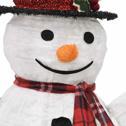 Snowman Family Figure White Fabric (100% polyester), steel