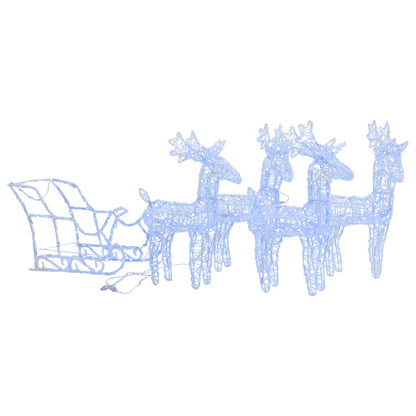 Reindeer And Sleigh Christmas Decoration Blue Acrylic, PVC, Steel