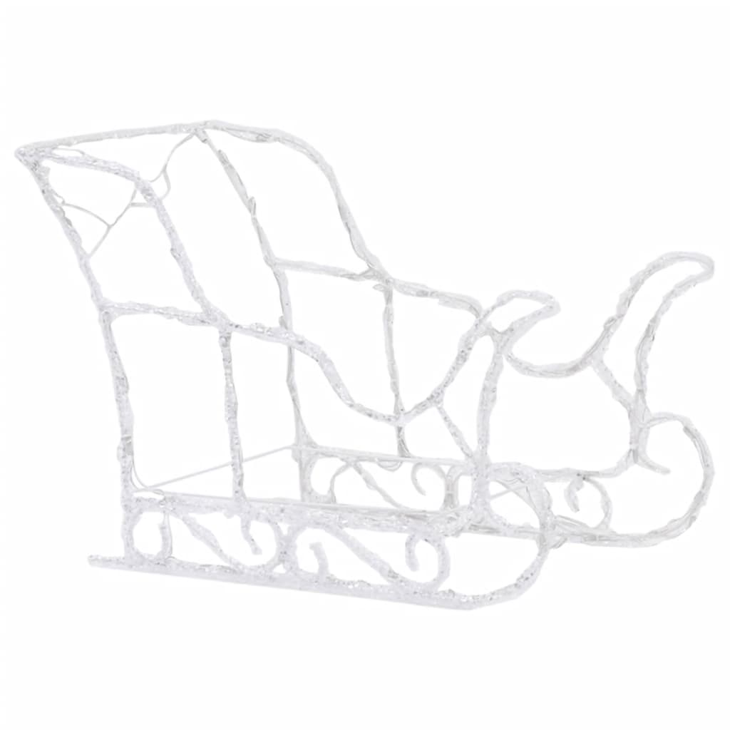 Reindeer And Sleigh Christmas Decoration Blue Acrylic, PVC, Steel