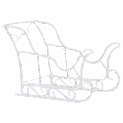 Reindeer And Sleigh Christmas Decoration Blue Acrylic, PVC, Steel