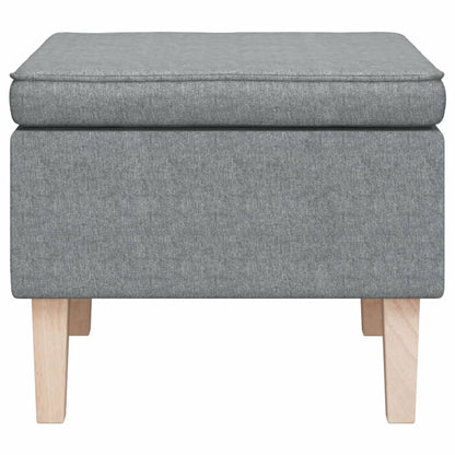 Stool Light grey Polyester fabric with rubber wood legs Compact