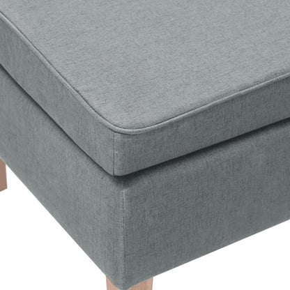 Stool Light grey Polyester fabric with rubber wood legs Compact