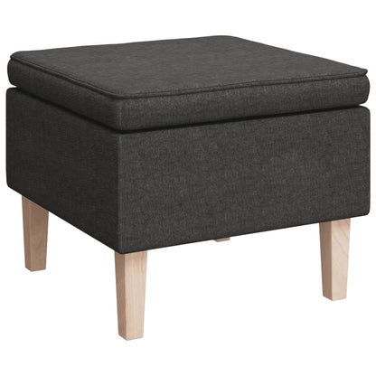 Stool Dark grey 100% Polyester, Rubber wood Compact Simple