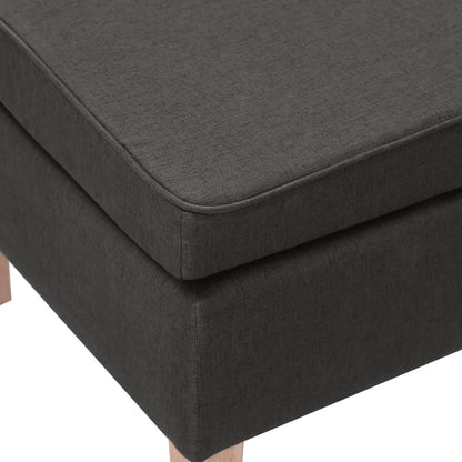 Stool Dark grey 100% Polyester, Rubber wood Compact Simple
