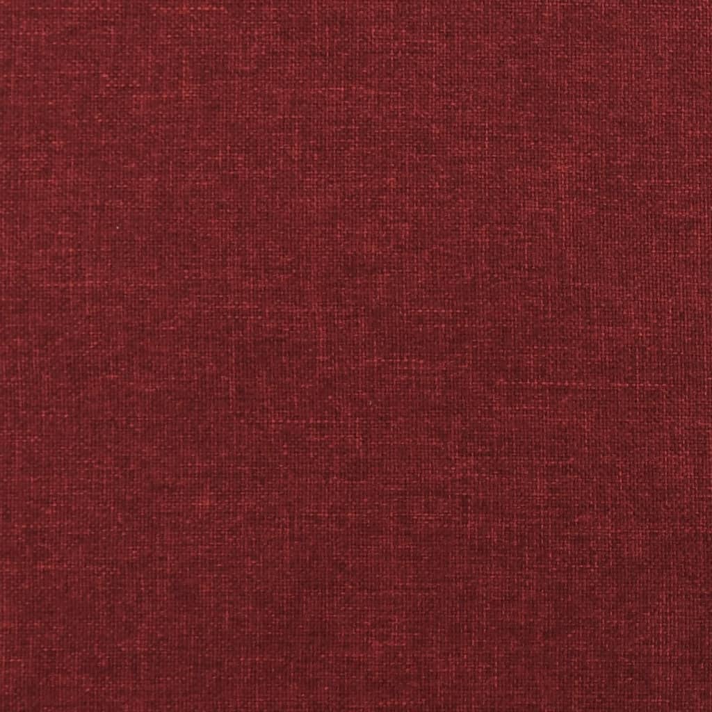 Stool Wine Red Fabric (100% polyester), rubber wood