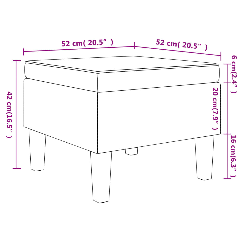 Stool Wine Red Fabric (100% polyester), rubber wood