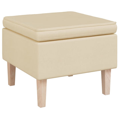 Stool Cream Polyester fabric, rubber wood Compact Durable Stool