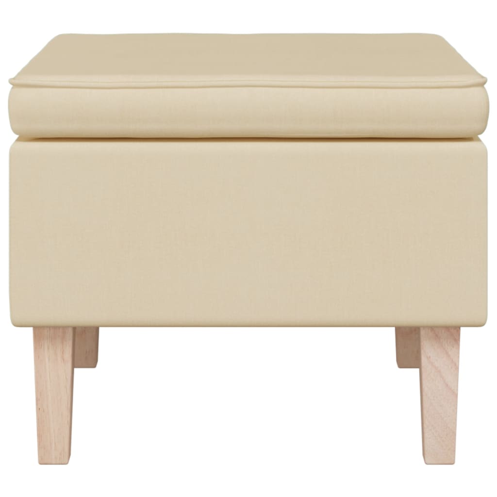 Stool Cream Polyester fabric, rubber wood Compact Durable Stool
