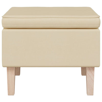 Stool Cream Polyester fabric, rubber wood Compact Durable Stool