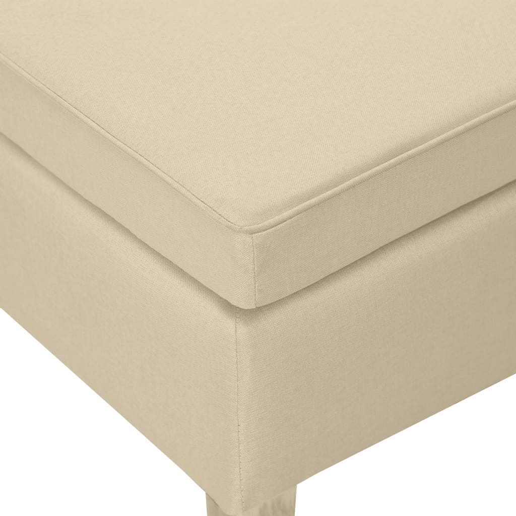 Stool Cream Polyester fabric, rubber wood Compact Durable Stool