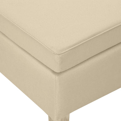 Stool Cream Polyester fabric, rubber wood Compact Durable Stool